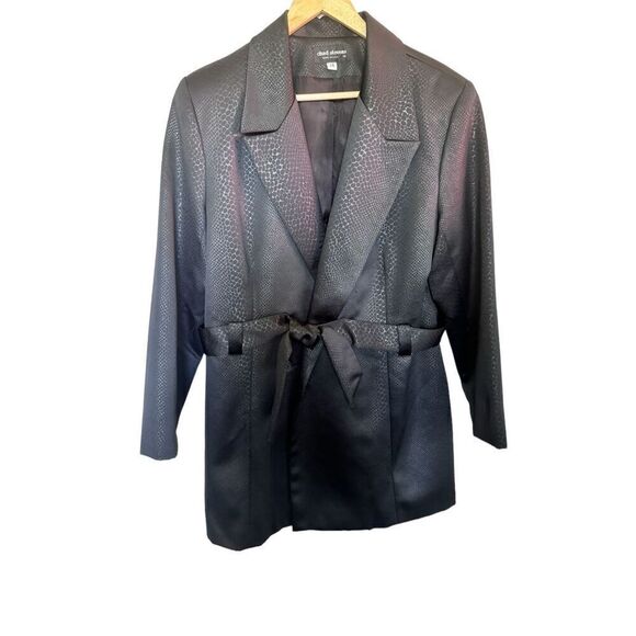 Vintage Chad Steven black snake print tie lightweight jacket sz 14 - Picture 1 of 6